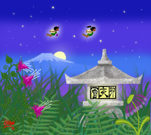 "Fuji-san and Two Fairies"